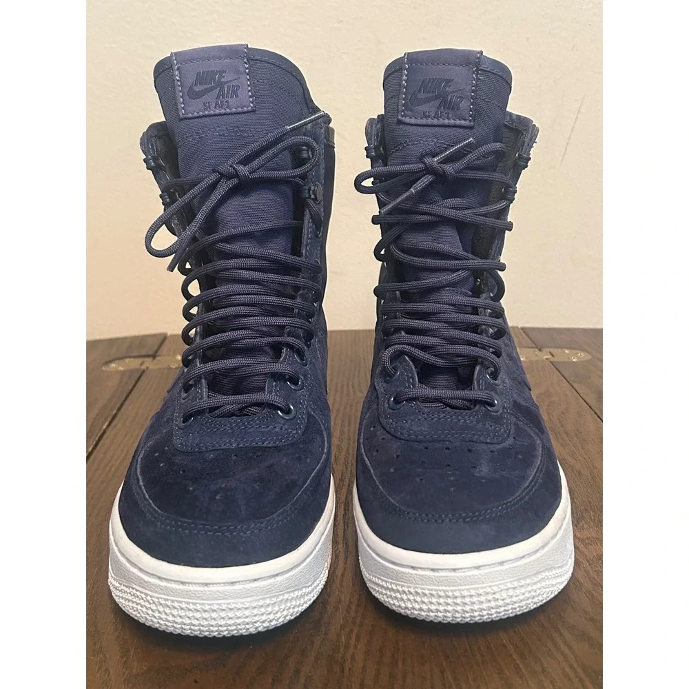 Nike Air Force 1 Hi Women's Size 7.5 Midnight Navy Suede 857872-401 No Straps‎